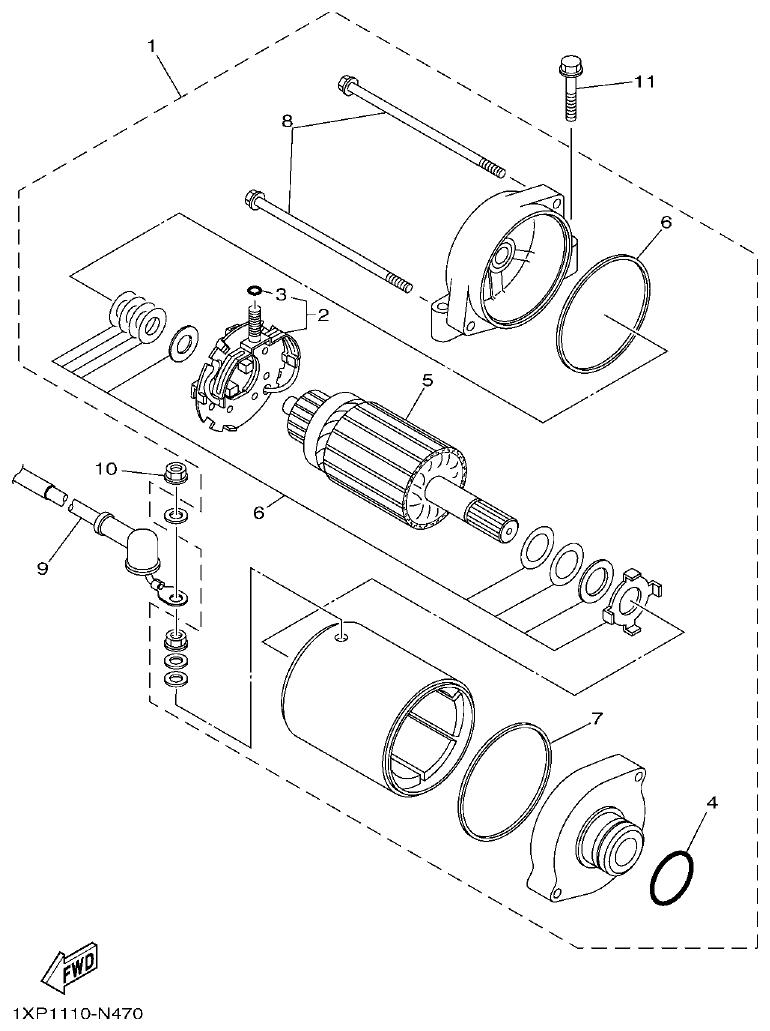 Yamaha VIKING1XP9_2014 STARTING MOTOR parts diagram